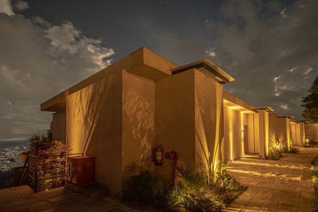 Private villa pathway at night